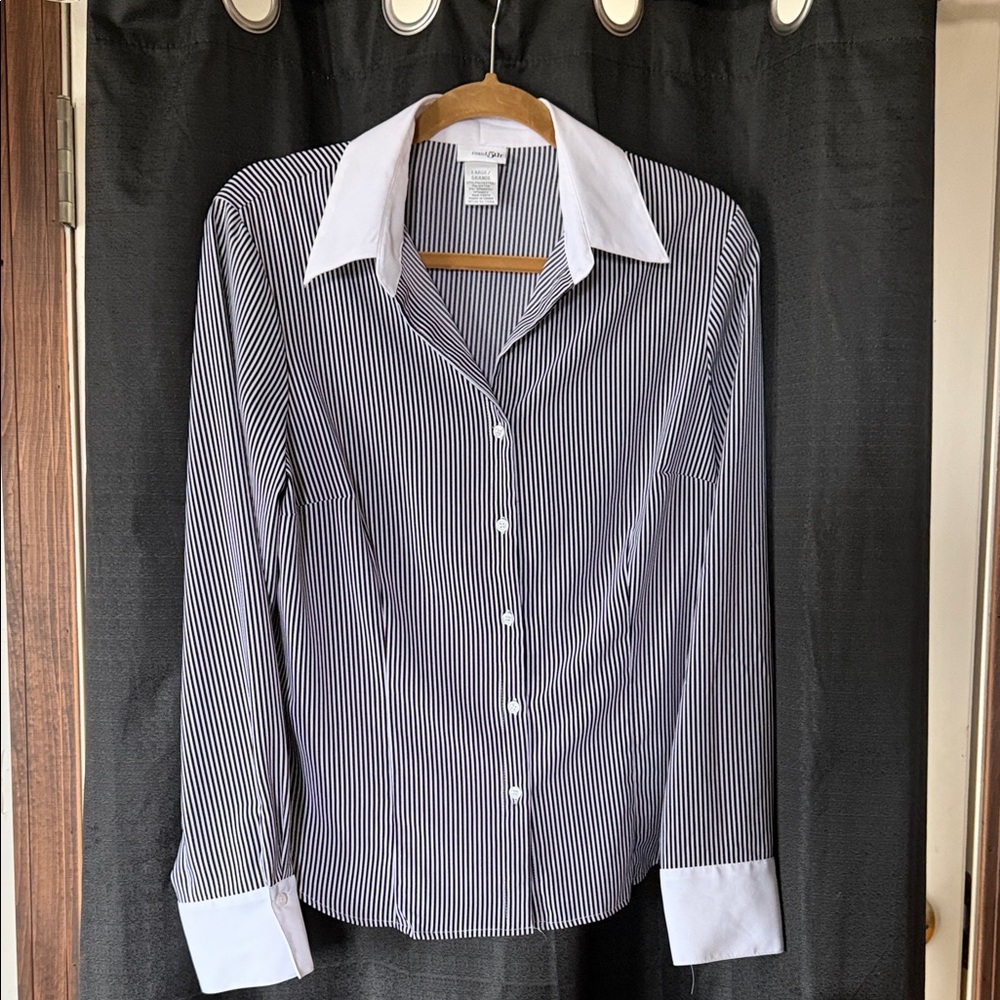 East 5th Black and White Striped Shirt